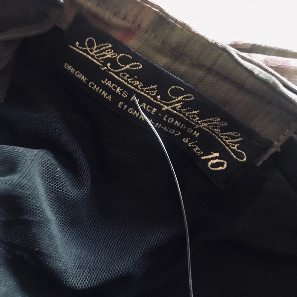 All Saints Spitalfields raw wiggle mini dress steampunk hunger games minimalist - Picture 7 of 7